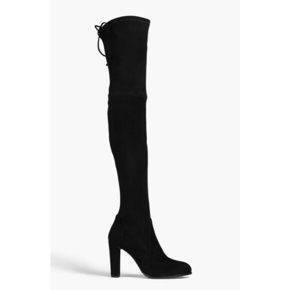 Stuart Weitzman Highland Black Suede Over the Knee Heeled Boots - Picture 1 of 12